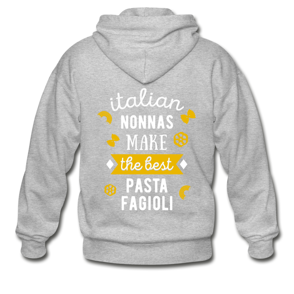 Italian nonnas make the best pasta fagioli Unisex ZIP Hoodie - heather gray