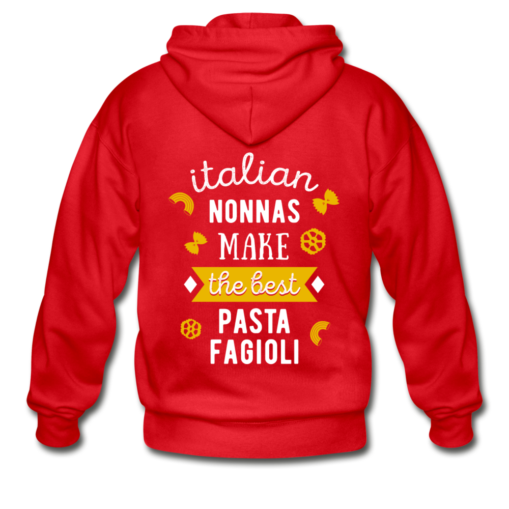 Italian nonnas make the best pasta fagioli Unisex ZIP Hoodie - red