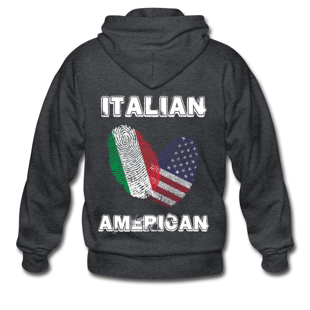 Italian American Unisex ZIP Hoodie - black