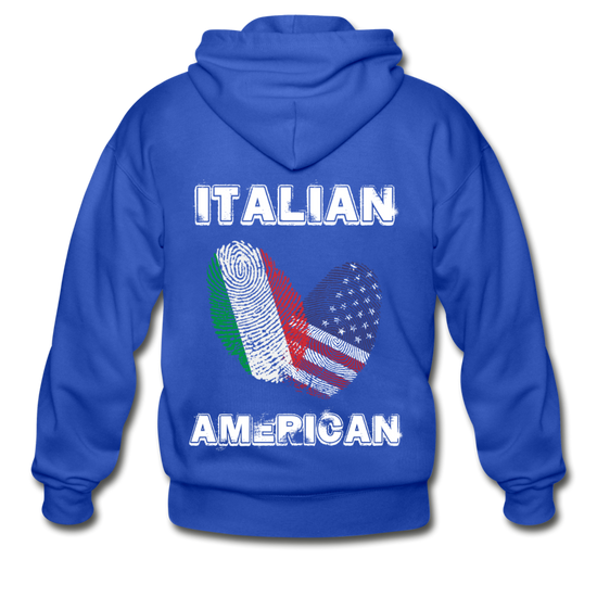 Italian American Unisex ZIP Hoodie - royal blue