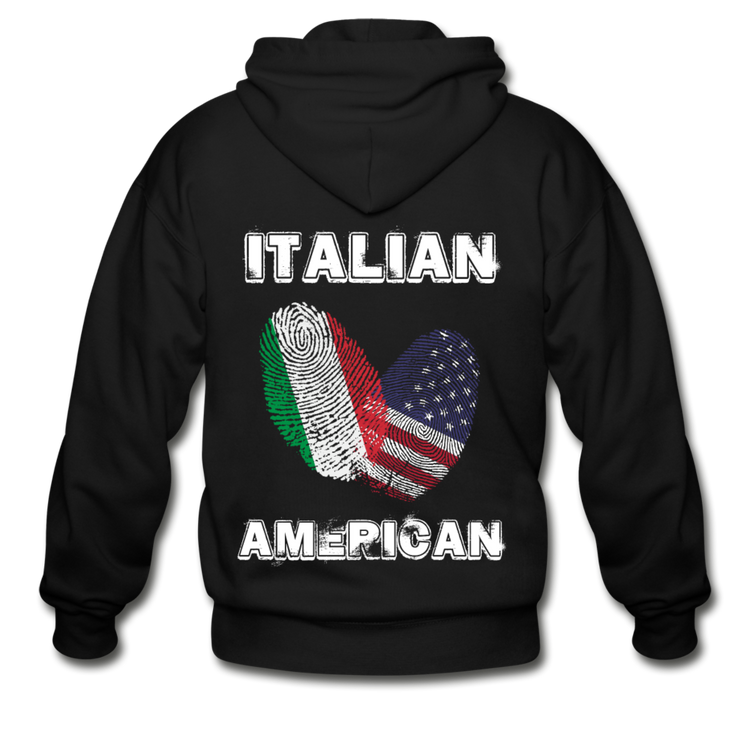 Italian American Unisex ZIP Hoodie - black