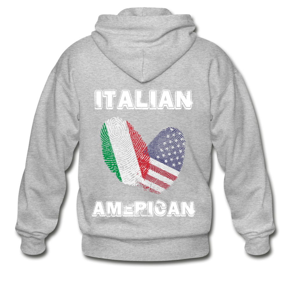 Italian American Unisex ZIP Hoodie - heather gray