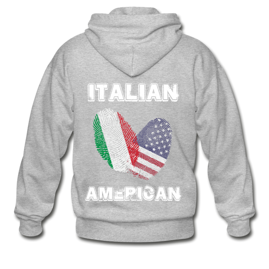 Italian American Unisex ZIP Hoodie - heather gray