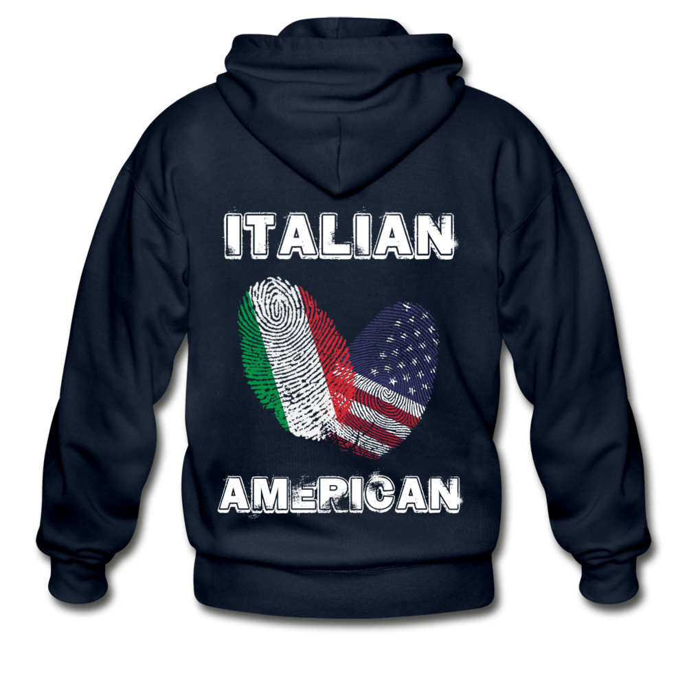 Italian American Unisex ZIP Hoodie - navy