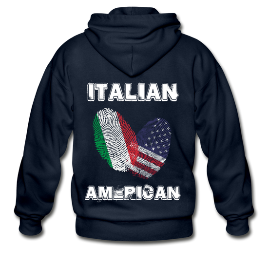 Italian American Unisex ZIP Hoodie - navy