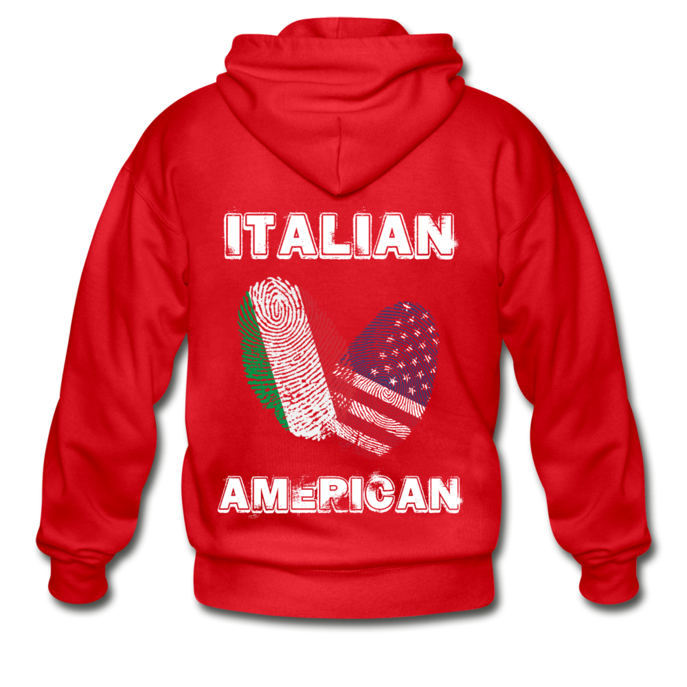 Italian American Unisex ZIP Hoodie - red