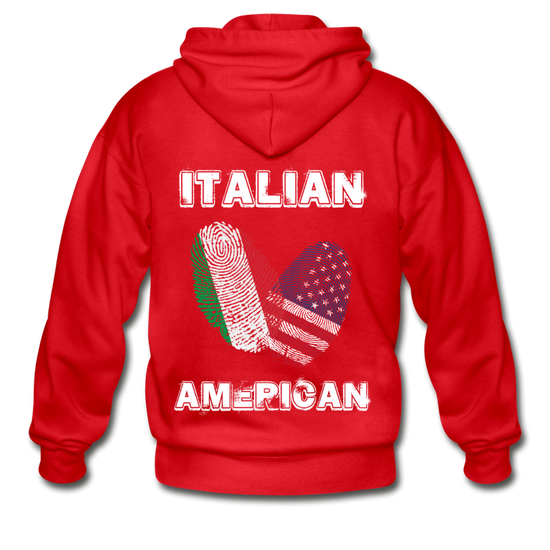 Italian American Unisex ZIP Hoodie - red