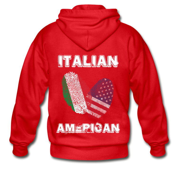 Italian American Unisex ZIP Hoodie - red