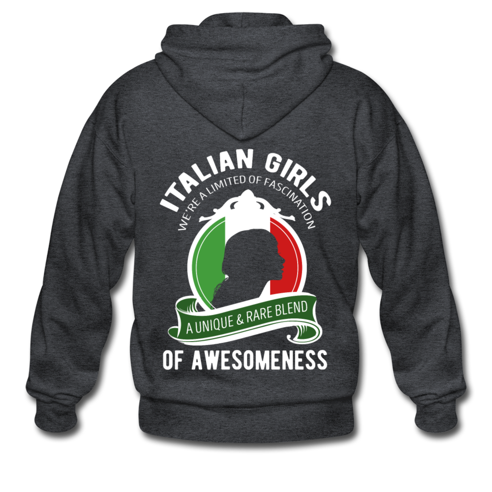 Italian Girls a unique & rare blend Unisex ZIP Hoodie - deep heather