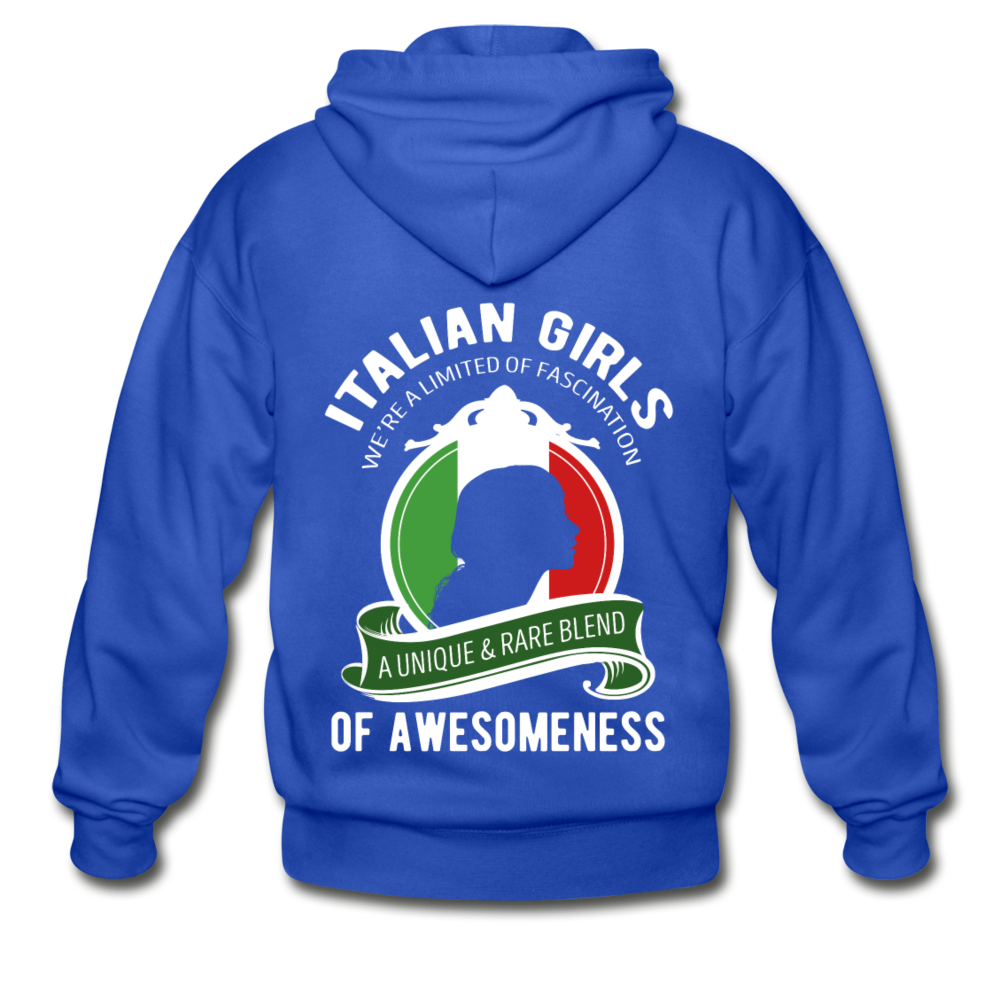 Italian Girls a unique & rare blend Unisex ZIP Hoodie - royal blue