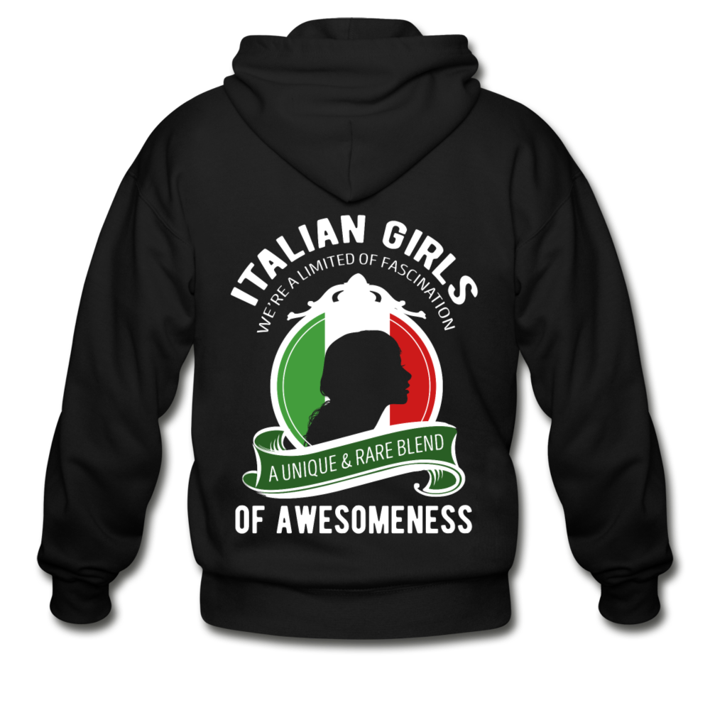 Italian Girls a unique & rare blend Unisex ZIP Hoodie - black