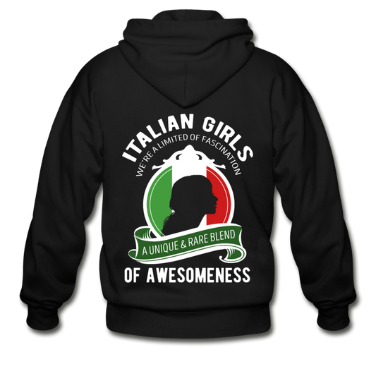 Italian Girls a unique & rare blend Unisex ZIP Hoodie - black