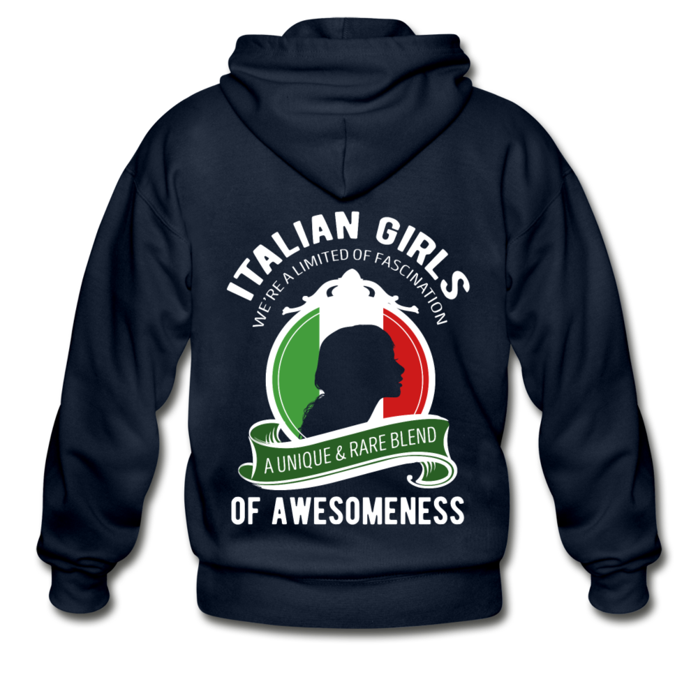 Italian Girls a unique & rare blend Unisex ZIP Hoodie - navy