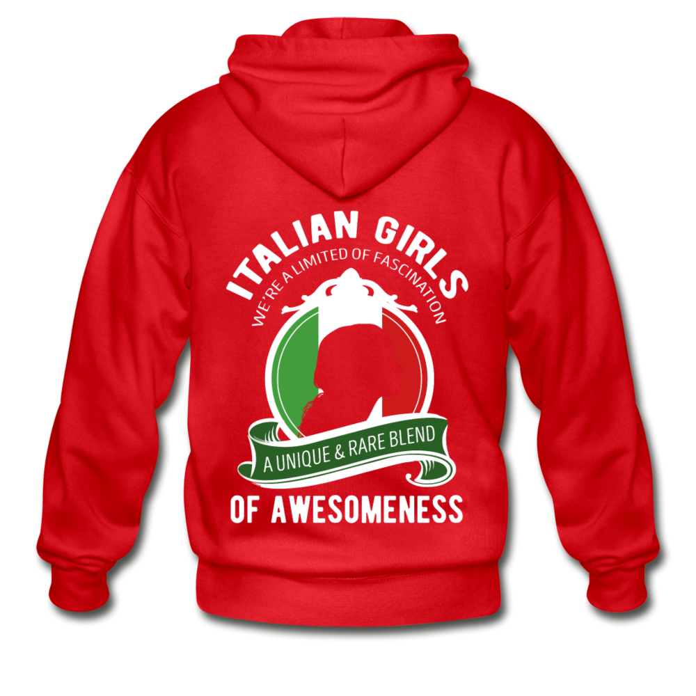 Italian Girls a unique & rare blend Unisex ZIP Hoodie - red