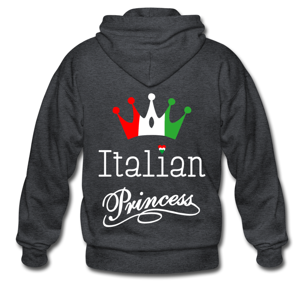 Italian Princes Unisex ZIP Hoodie - deep heather