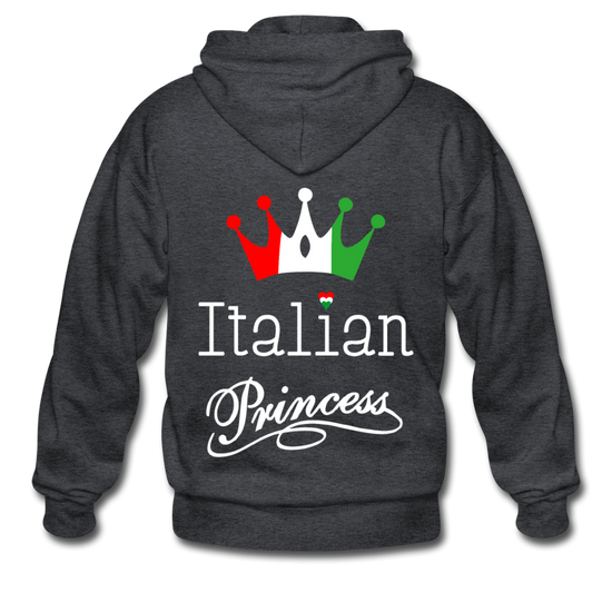 Italian Princes Unisex ZIP Hoodie - deep heather