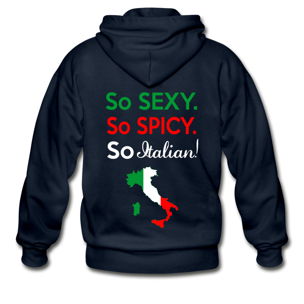 So sexy, So Italian Unisex ZIP Hoodie - navy