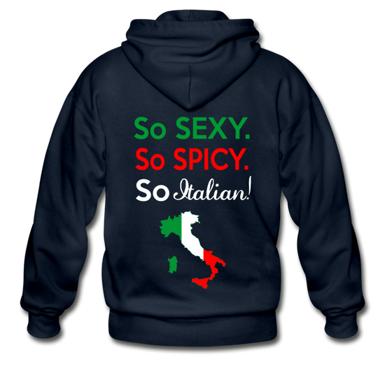 So sexy, So Italian Unisex ZIP Hoodie - navy