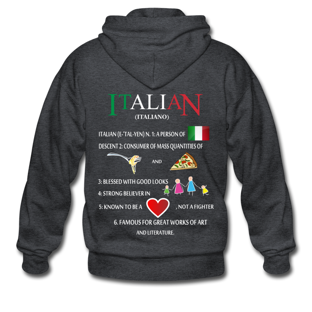 Italian (Italiano) noun Unisex ZIP Hoodie - deep heather