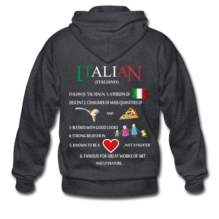 Italian (Italiano) noun Unisex ZIP Hoodie - deep heather