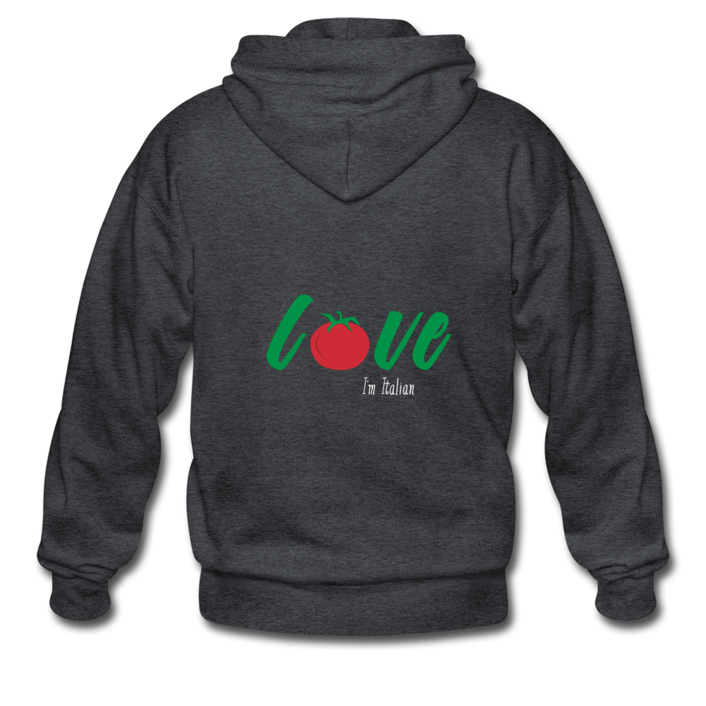 Love I'm Italian Unisex ZIP Hoodie - deep heather