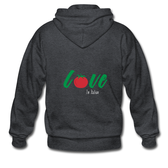 Love I'm Italian Unisex ZIP Hoodie - deep heather