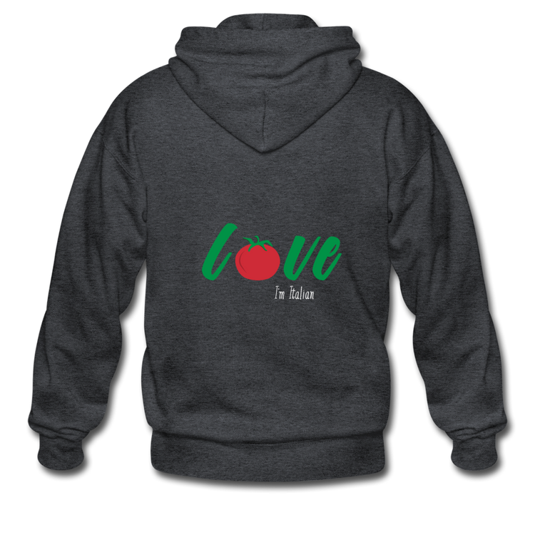 Love I'm Italian Unisex ZIP Hoodie - deep heather