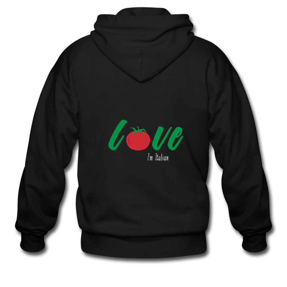 Love I'm Italian Unisex ZIP Hoodie - black
