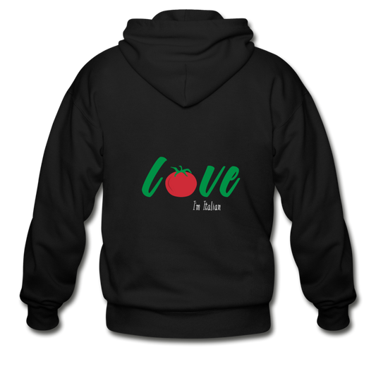 Love I'm Italian Unisex ZIP Hoodie - black