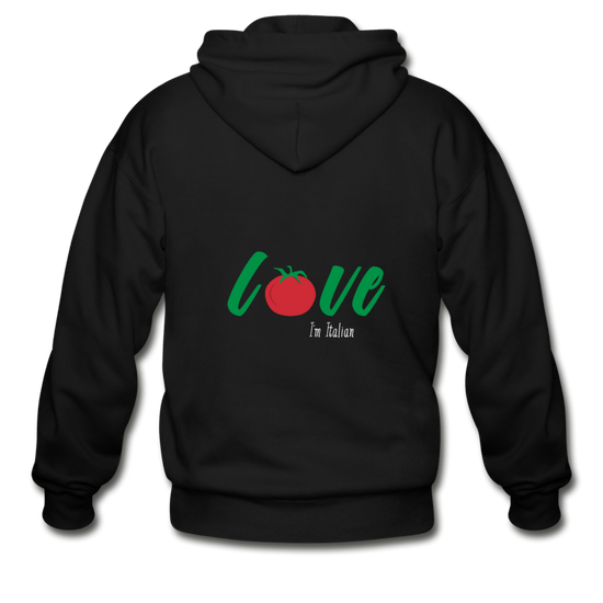 Love I'm Italian Unisex ZIP Hoodie - black