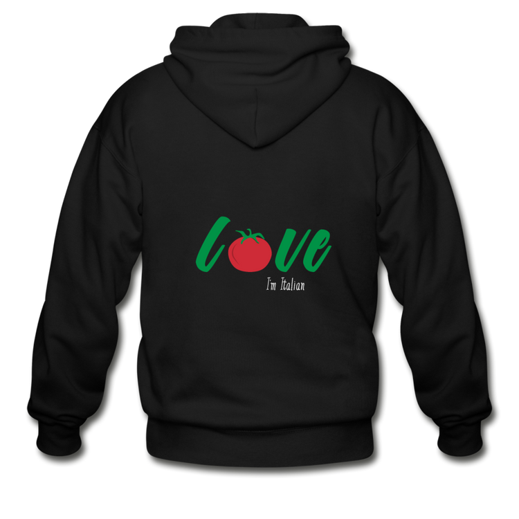 Love I'm Italian Unisex ZIP Hoodie - black