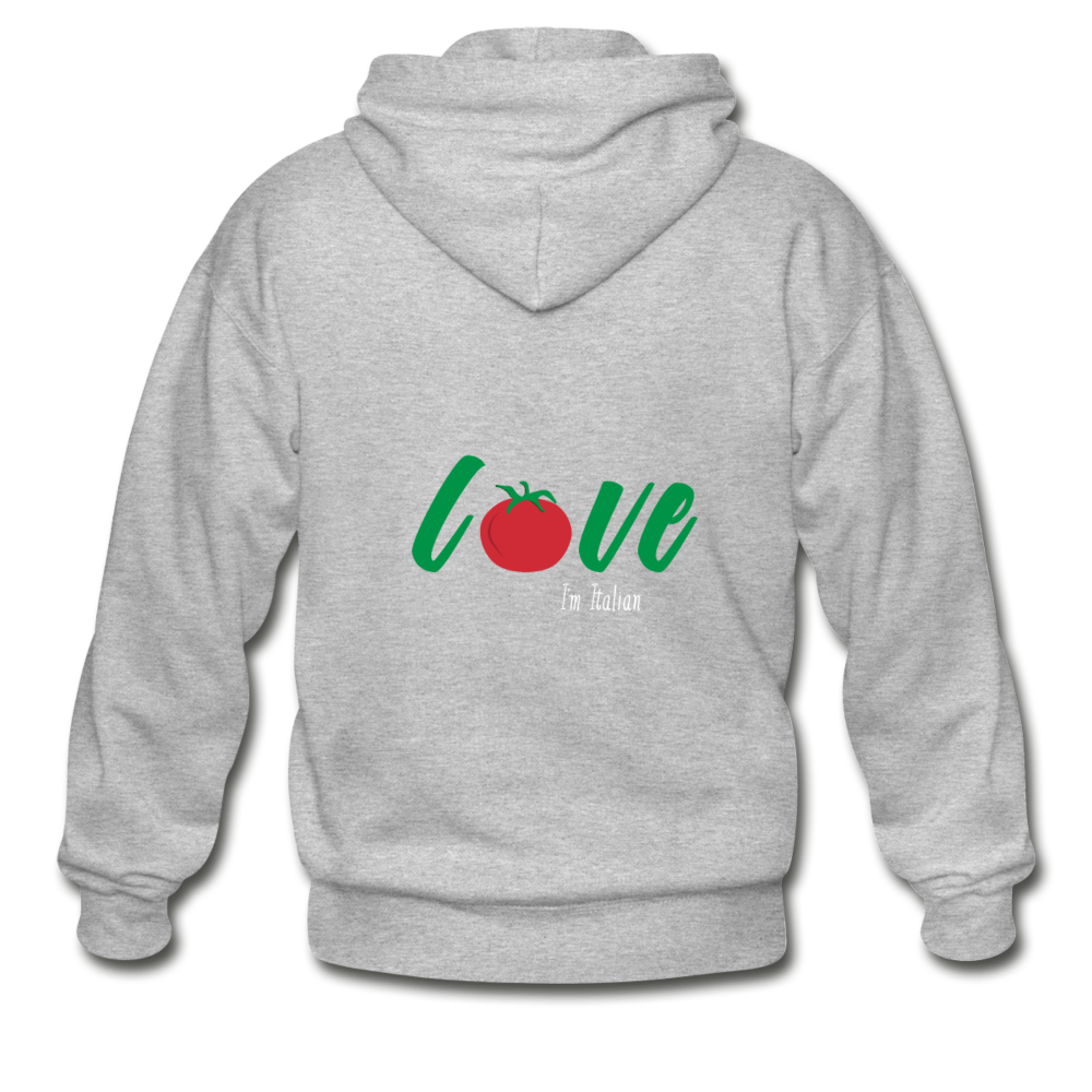 Love I'm Italian Unisex ZIP Hoodie - heather gray
