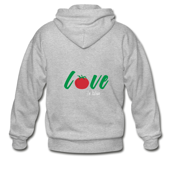 Love I'm Italian Unisex ZIP Hoodie - heather gray