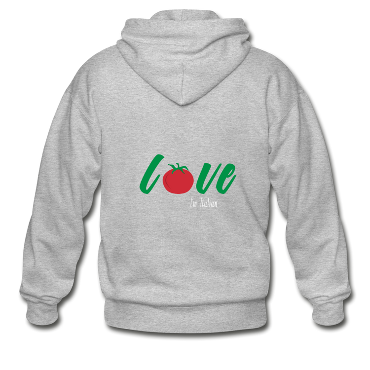 Love I'm Italian Unisex ZIP Hoodie - heather gray