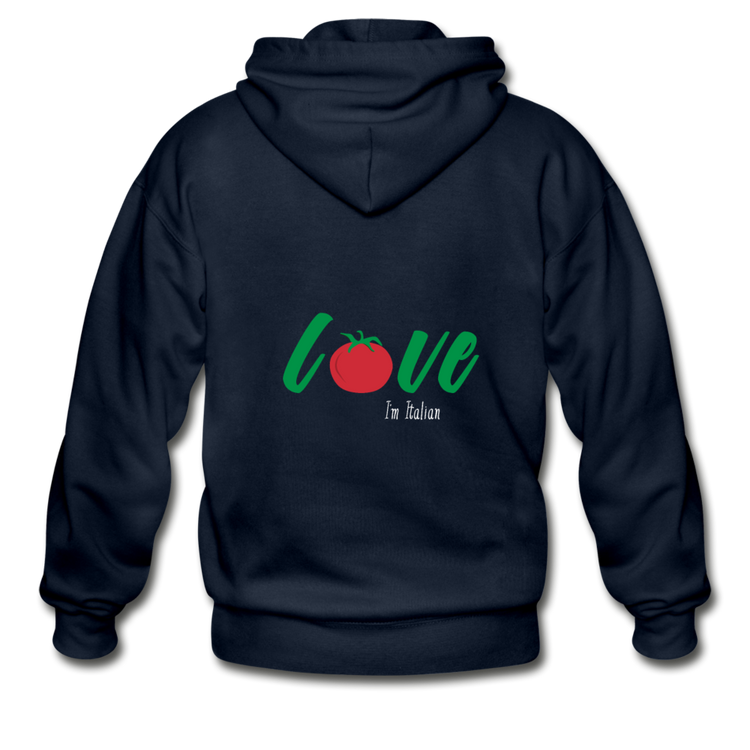 Love I'm Italian Unisex ZIP Hoodie - navy