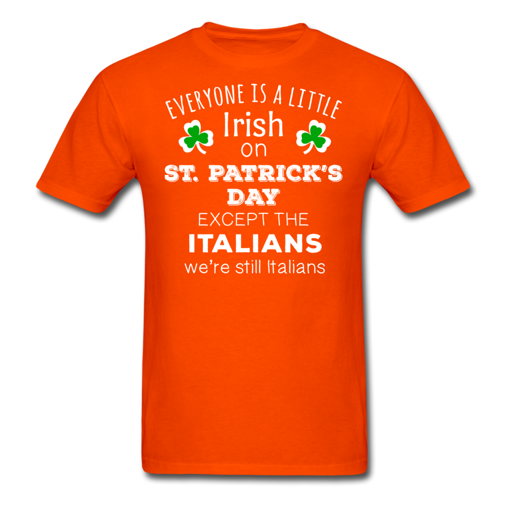 Everybody is a little Irish, except Italians T-shirt - bright green