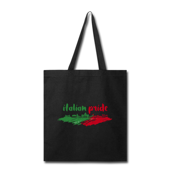 Italian Pride Cotton Tote Bag - black