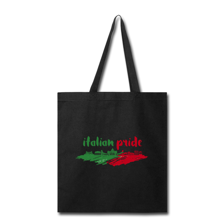 Italian Pride Cotton Tote Bag - black