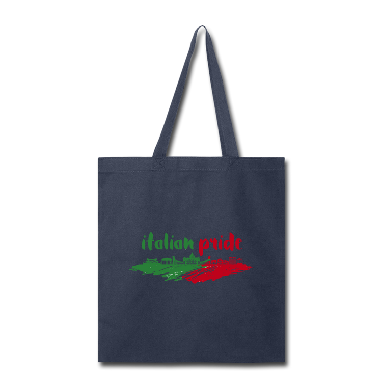 Italian Pride Cotton Tote Bag - navy