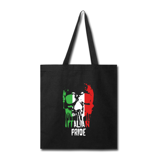Italian Pride Cotton Tote Bag - black