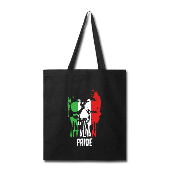 Italian Pride Cotton Tote Bag - black