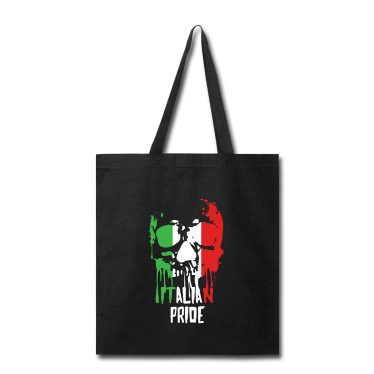 Italian Pride Cotton Tote Bag - black