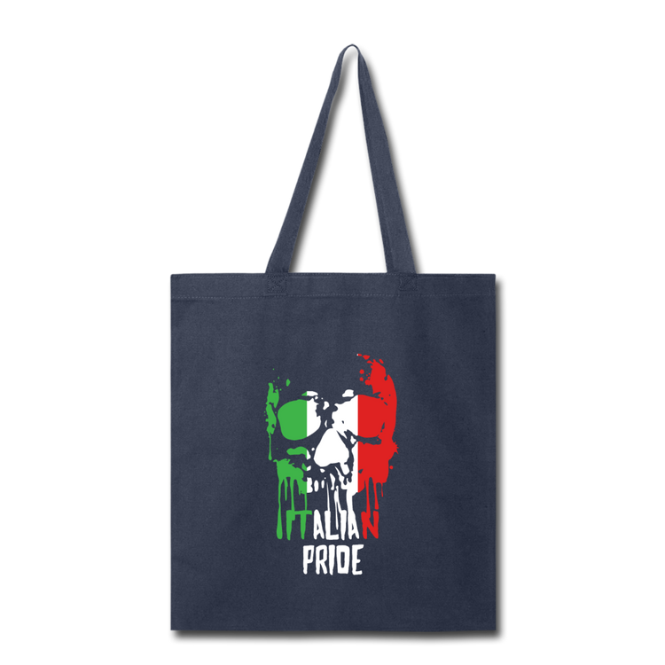 Italian Pride Cotton Tote Bag - navy