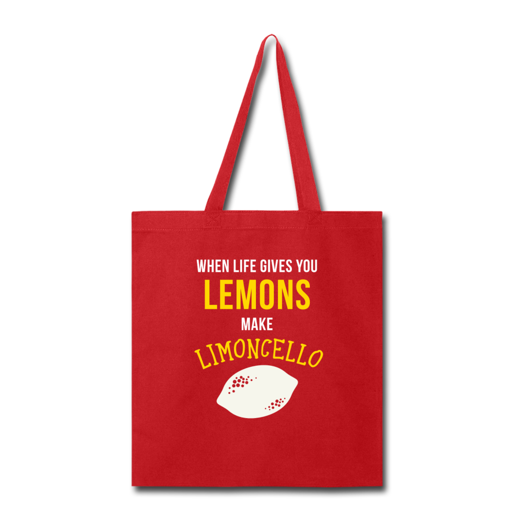 When life gives you lemons make Limoncello Cotton Tote Bag - red