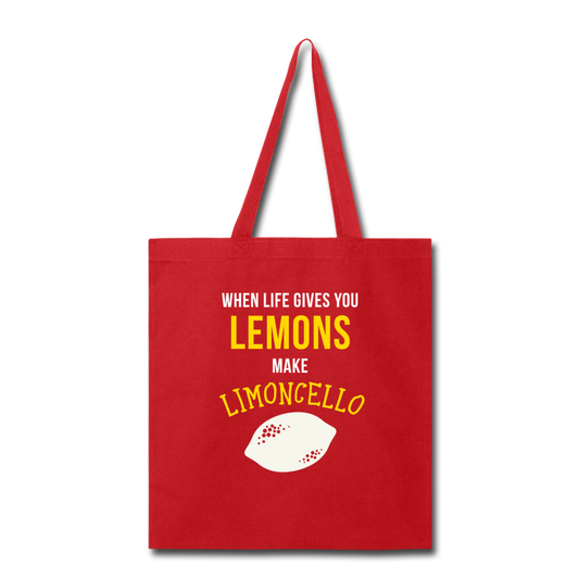 When life gives you lemons make Limoncello Cotton Tote Bag - red