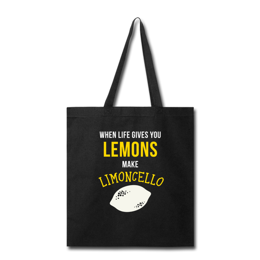 When life gives you lemons make Limoncello Cotton Tote Bag - black
