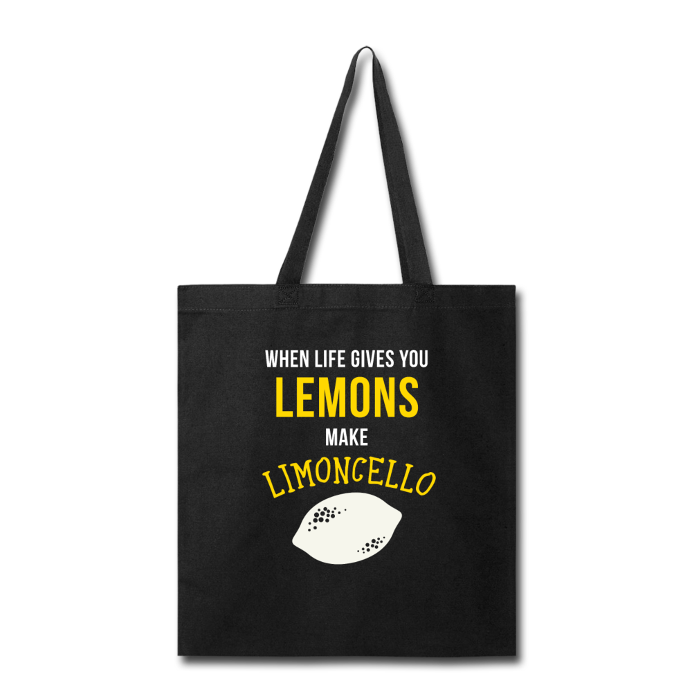 When life gives you lemons make Limoncello Cotton Tote Bag - black