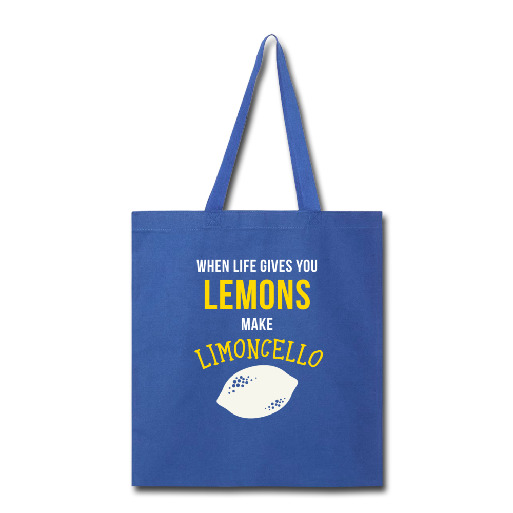 When life gives you lemons make Limoncello Cotton Tote Bag - royal blue