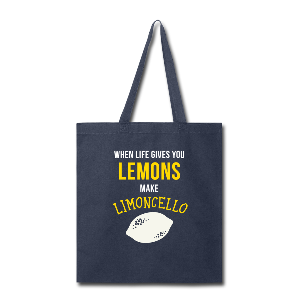When life gives you lemons make Limoncello Cotton Tote Bag - navy
