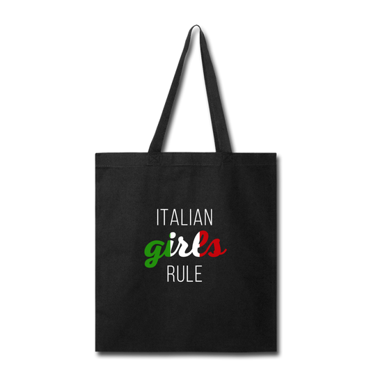 Italian girls rule Cotton Tote Bag - black